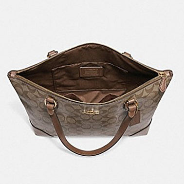 COACH Zip Top Tote Bag In Signature Canvas