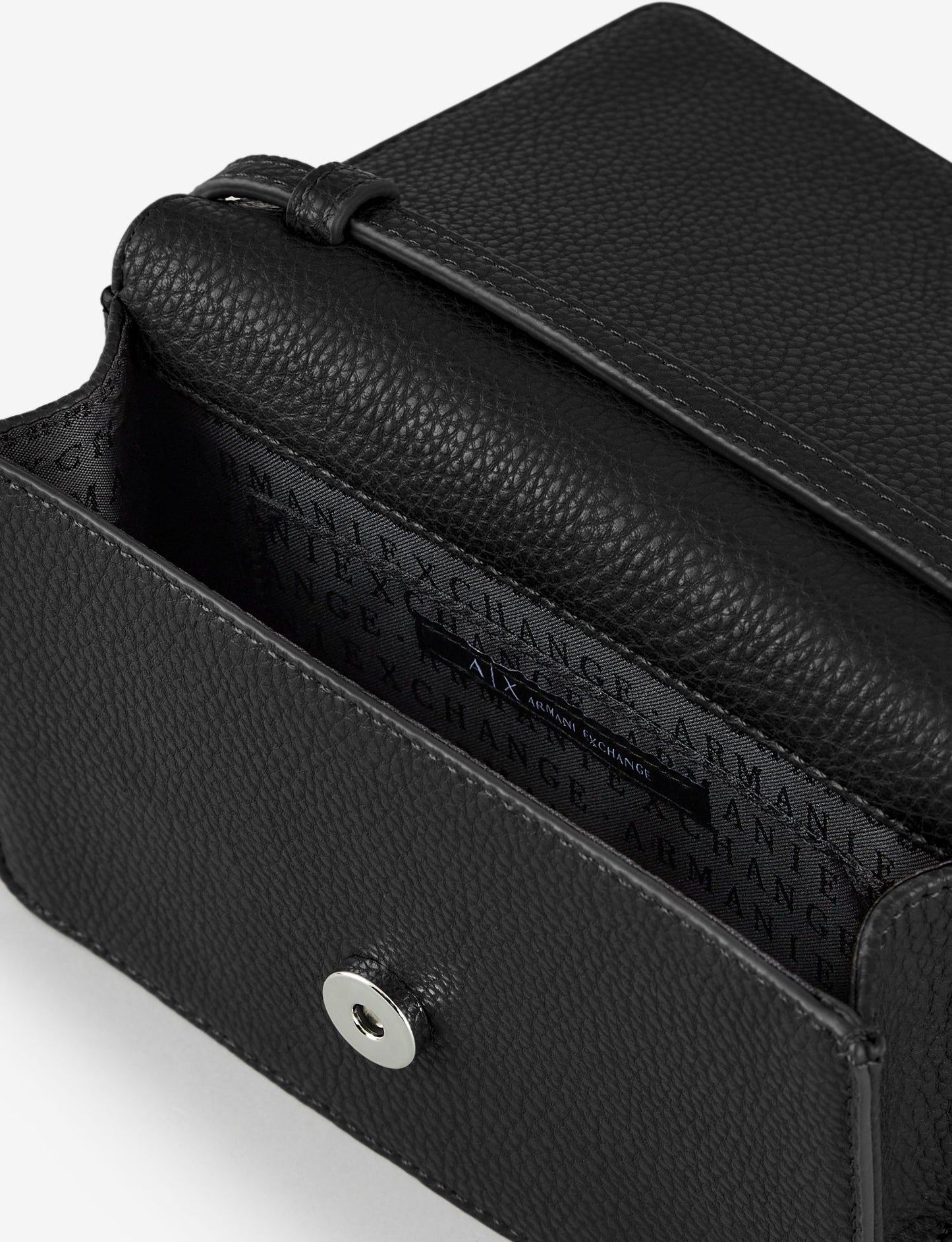 A.R.M.A.N.I E.X.C.H.A.N.G.E Bag Black with AX Logo in Studs