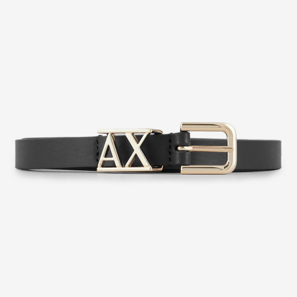 A.R.M.A.N.I E.X.C.H.A.N.G.E Logo Buckle Leather Belt
