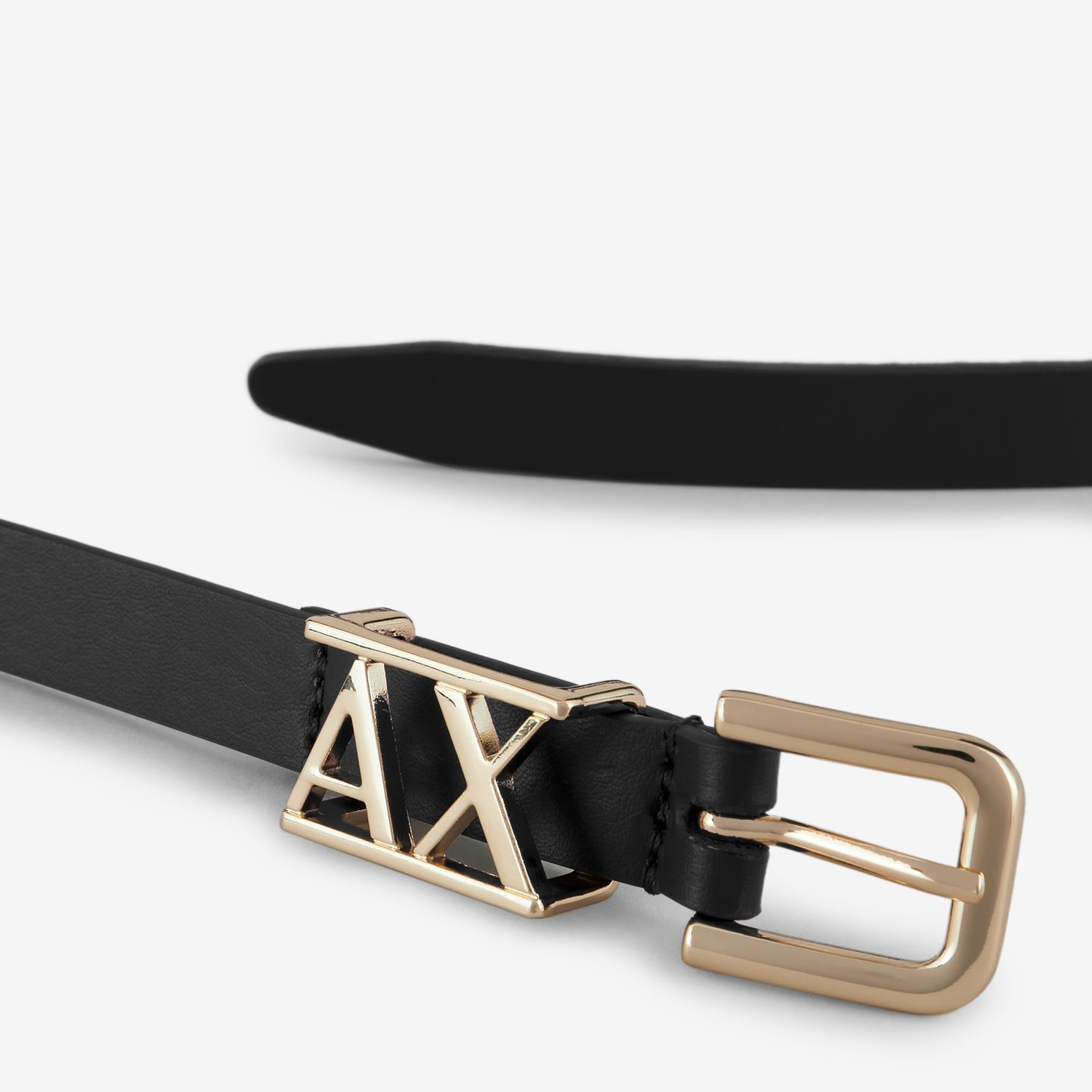 A.R.M.A.N.I E.X.C.H.A.N.G.E Logo Buckle Leather Belt