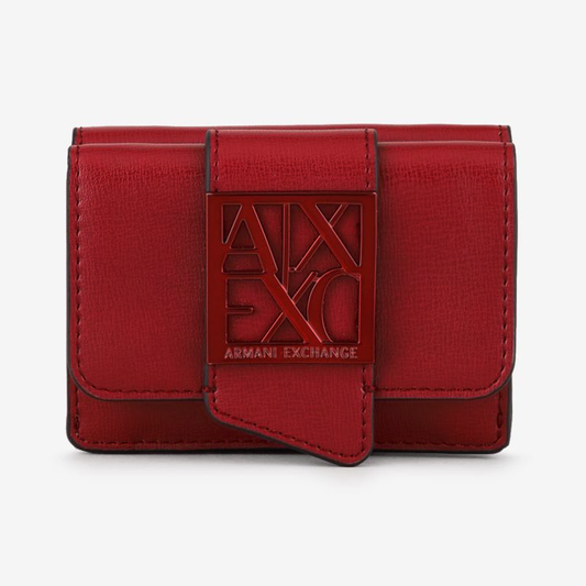 ARMANI EXCHANGE Continental Mini Tri-fold Wallet In Flame Red