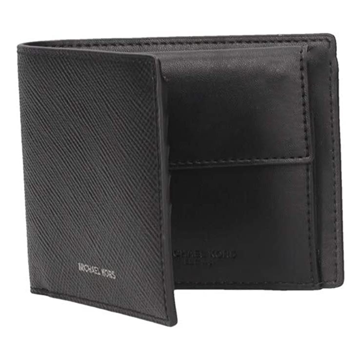 MICHAEL KORS Harrison Crossgrain Leather Billfold Wallet With Coin Pocket