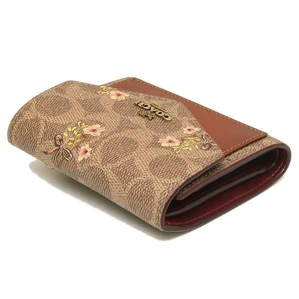 C.O.A.C.H Small Wallet In Signature With Floral Bow Print