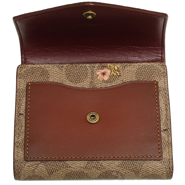 C.O.A.C.H Small Wallet In Signature With Floral Bow Print