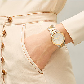 T.O.R.Y B.U.R.C.H Gigi 2 Tone Stainless Steel Strap Women Watches