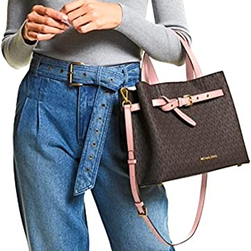 M.I.C.H.A.E.L K.O.R.S Emilia Small Logo Satchel Bag with Detachable Strap for Crossbody Wear