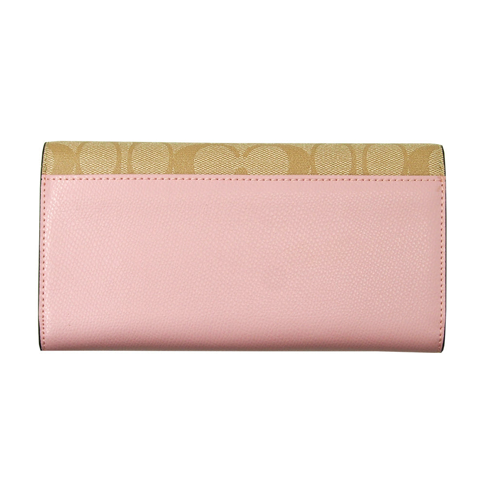 COACH Long Tri-fold Wallet With ID Case Outlet Luxury Signature