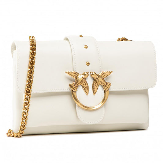 PINKO Love Mini Soft Simply 5 Crossbody Bag In White