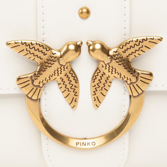 PINKO Love Mini Soft Simply 5 Crossbody Bag In White