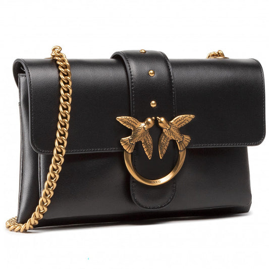 PINKO Love Mini Soft Simply 5 Crossbody Bag In Black
