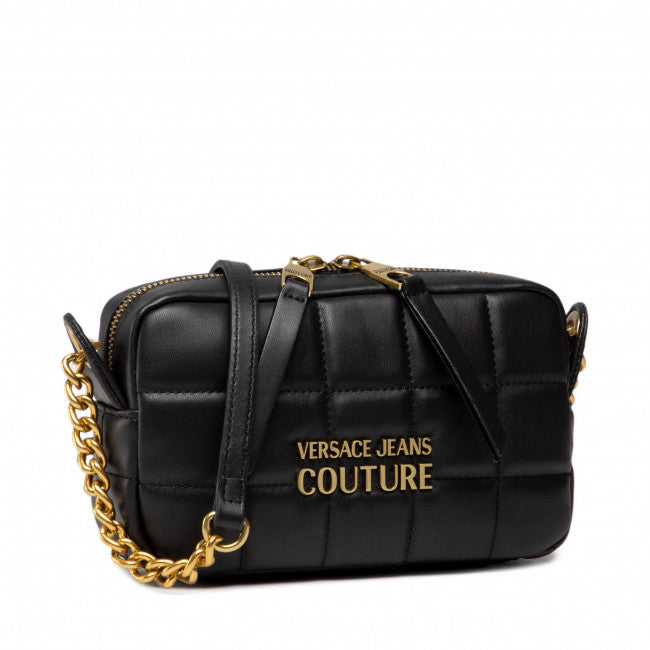 VERSACE JEANS COUTURE Quilted Cross Bag with Zipper in Black