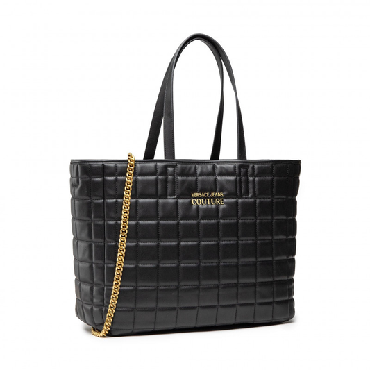 VERSACE JEANS COUTURE Tote/Shopping Bag Quilted with Detachable Chain Strap and Internal Pouch