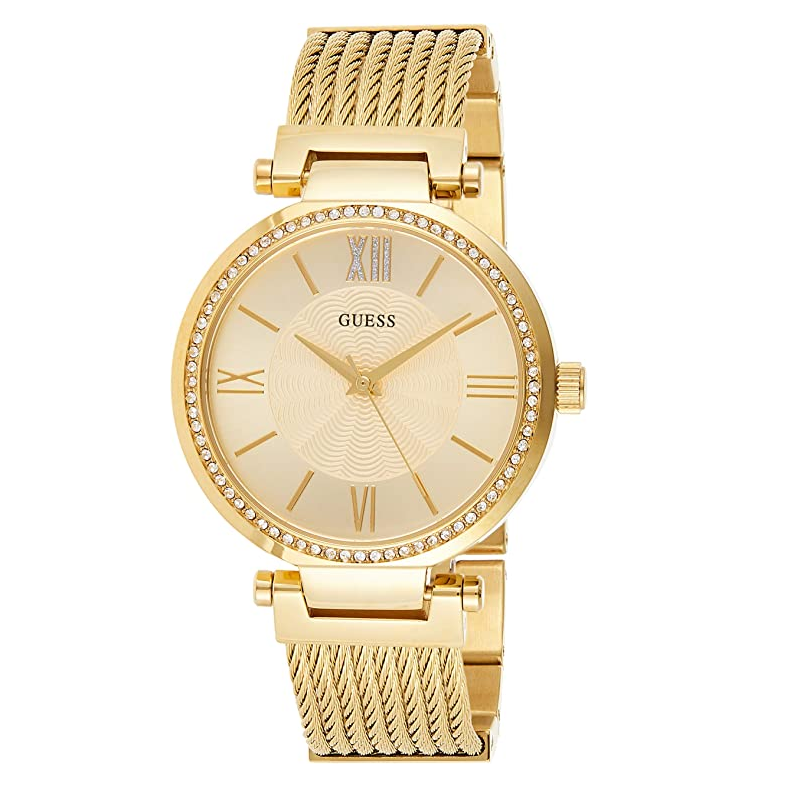 GUESS Soho Crystal Gold Analog Dial with Metal Band