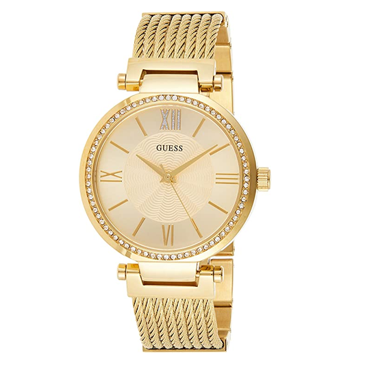 GUESS Soho Crystal Gold Analog Dial with Metal Band