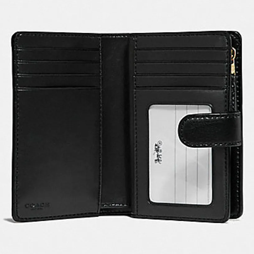 COACH Medium Corner Zip Wallet With Halftone Floral Print