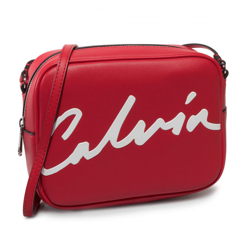 CALVIN KLEIN JEANS Sculpted Large Camera Bag with Strap for Shoulder/Crossbody Wear in Fire RED