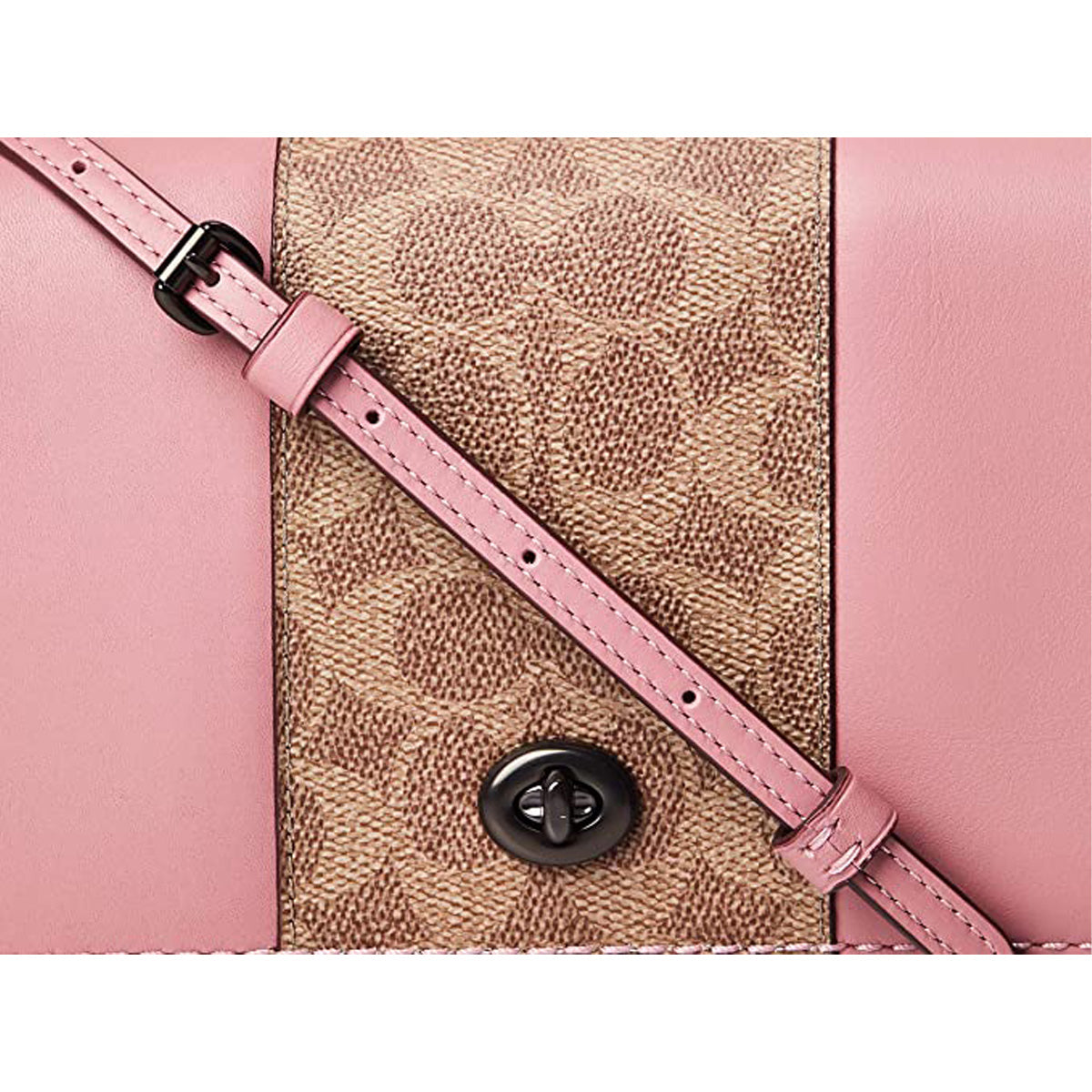 COACH Dinky With Signature Canvas Blocking for Crossbody Wear