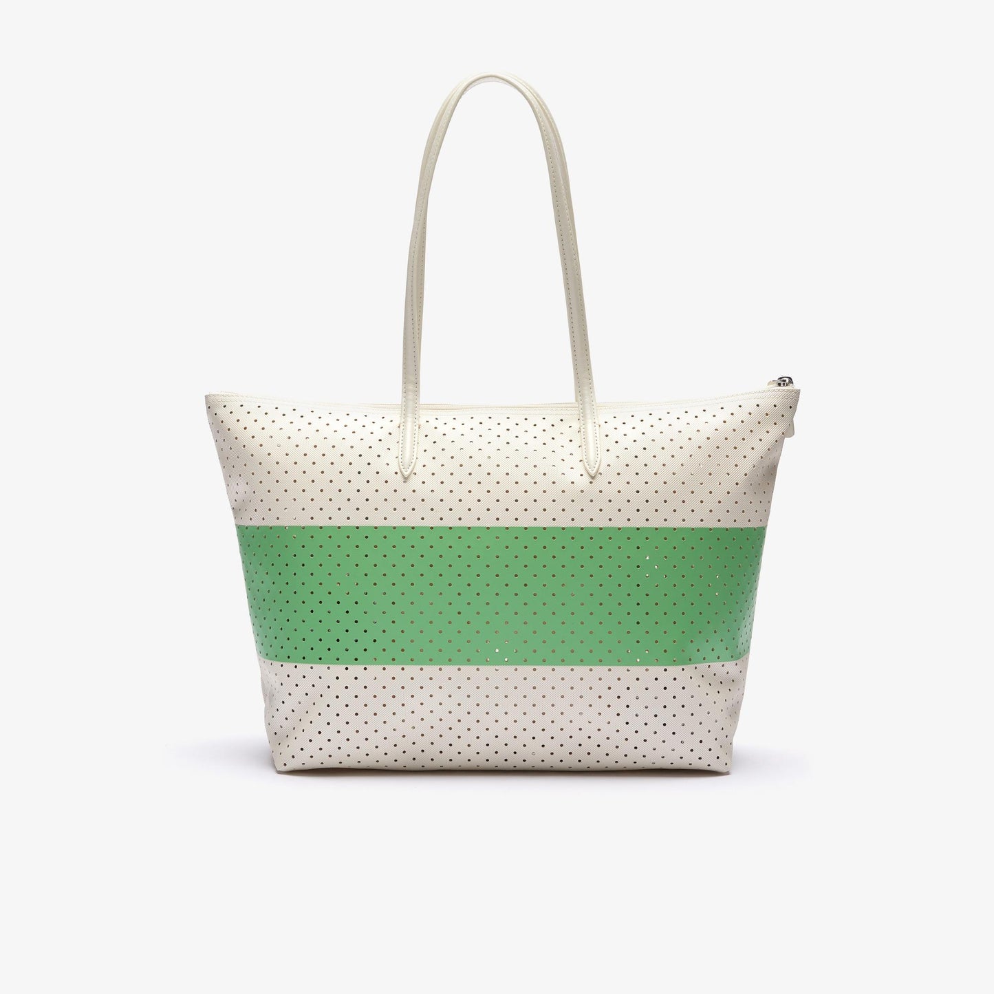 LACOSTE L.12.12 Colorblock Perforated Canvas Zip Tote Bag