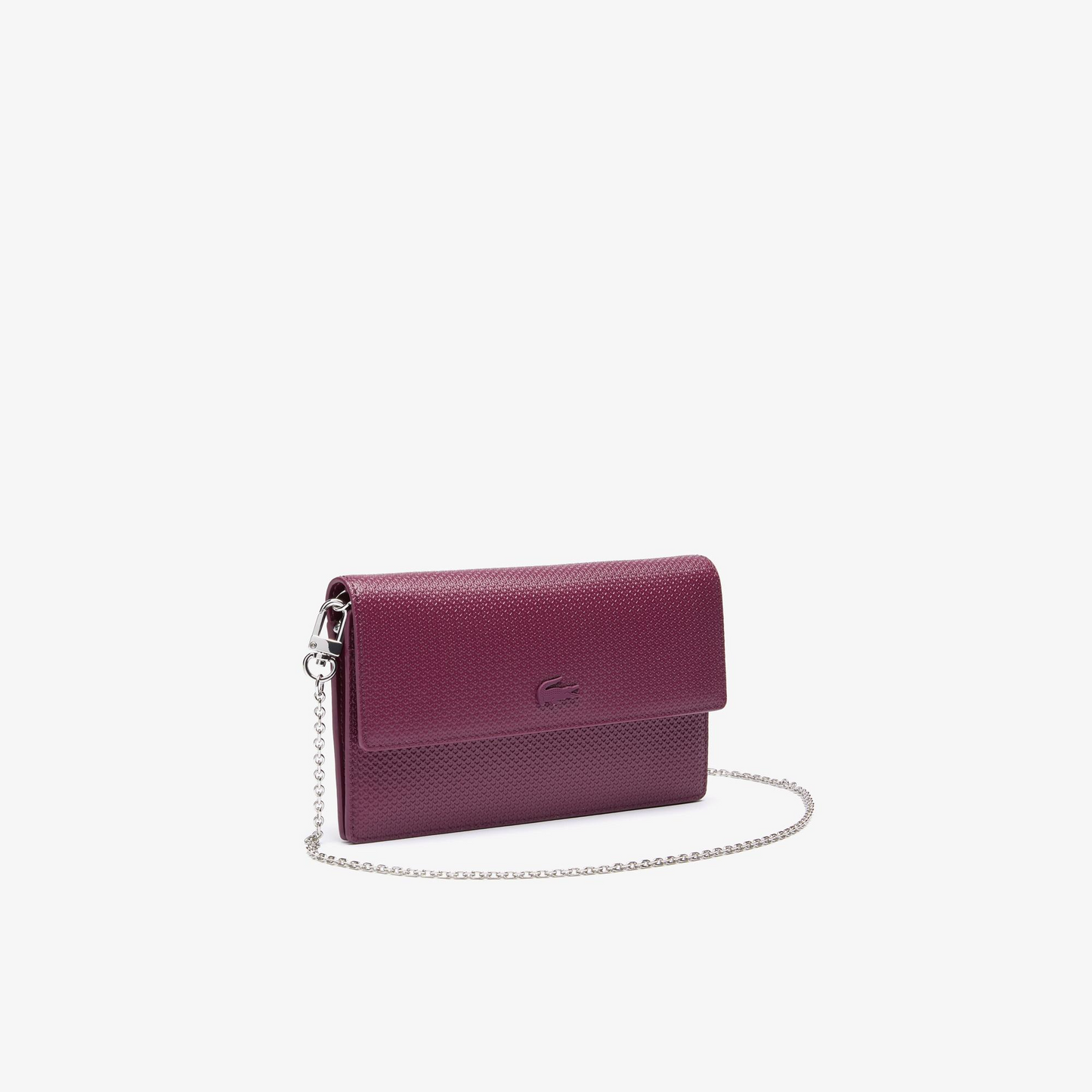 LACOSTE Women's Chantaco Chain Strap Leather Flap Clutch Bag