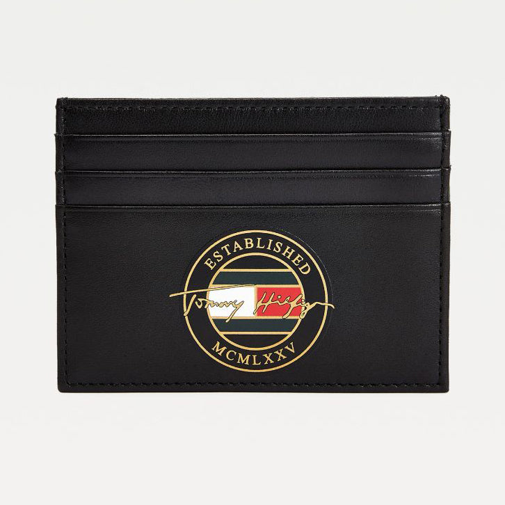 TOMMY HILFIGER Signature Leather Card Holder