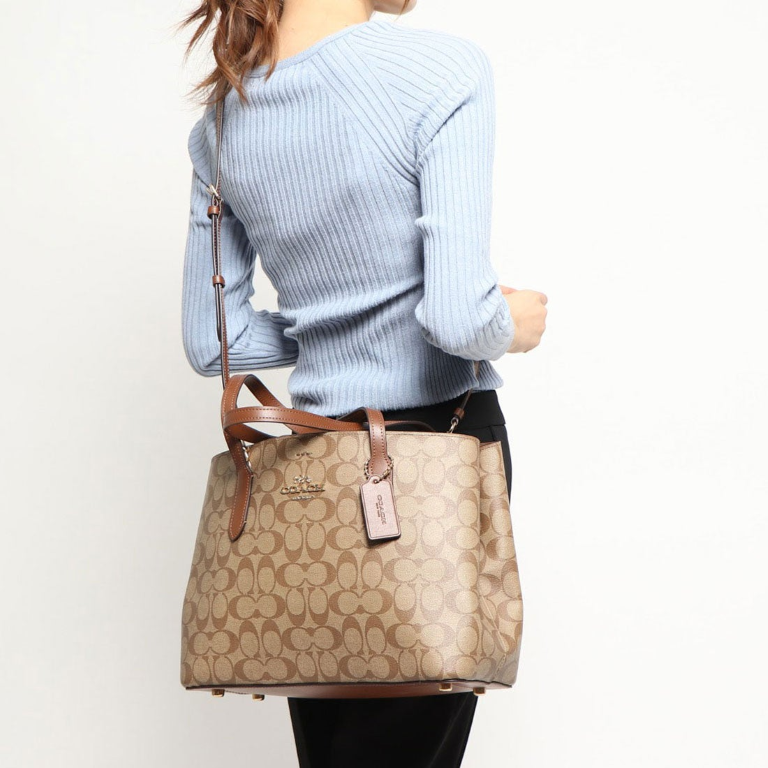 C.O.A.C.H Avenue Carryall Shoulder Bag with Sling for Crossbody Wear In Signature Canvas