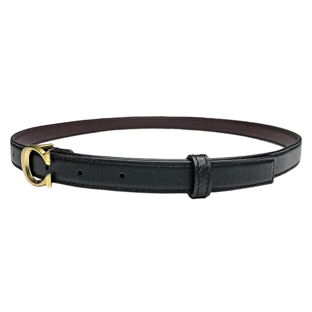 COACH Signature Golden Buckle Belt