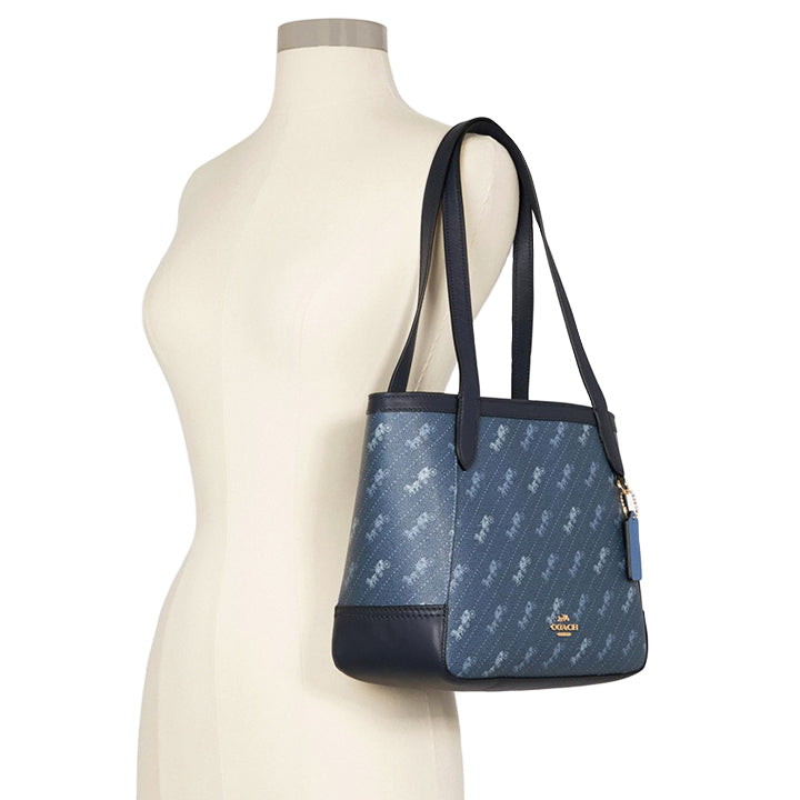 COACH Tote 27 With Horse And Carriage Dot Print Tote Bag