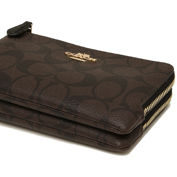 COACH Double Corner Zip Wristlet In Signature Canvas