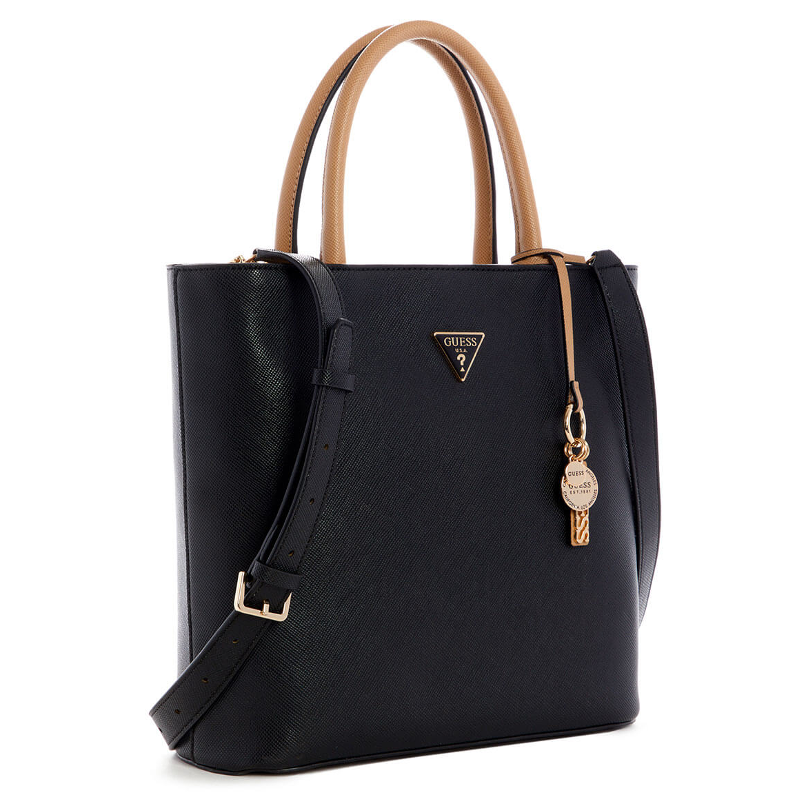 GUESS Ynes Shopper Tote Bag with Detachable Strap for Shoulder/Crossbody Wear