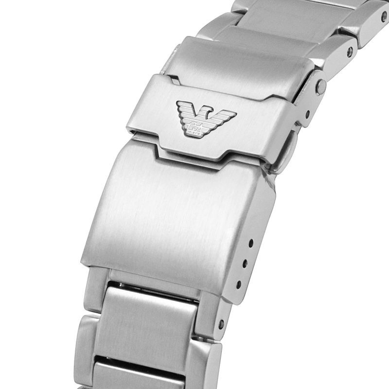 E.M.P.O.R.I.O A.R.M.A.N.I Three-Hand Date Stainless Steel Men's Watch