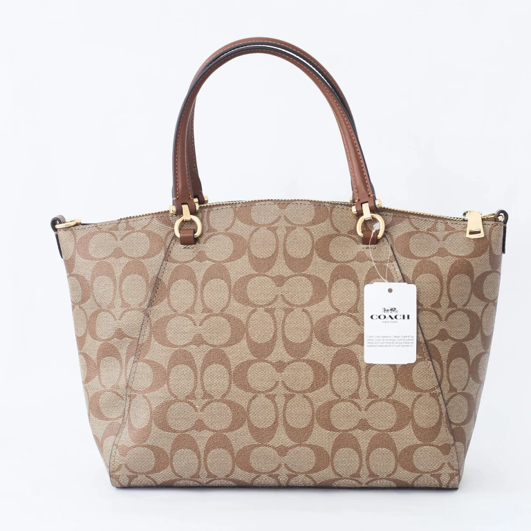 COACH Prairie Satchel Handbag In Signature Canvas with Detachable Strap for Shoulder/Crossbody Wear