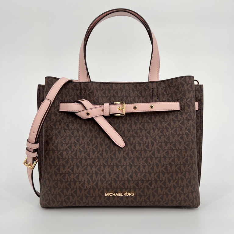 M.I.C.H.A.E.L K.O.R.S Emilia Small Logo Satchel Bag with Detachable Strap for Crossbody Wear