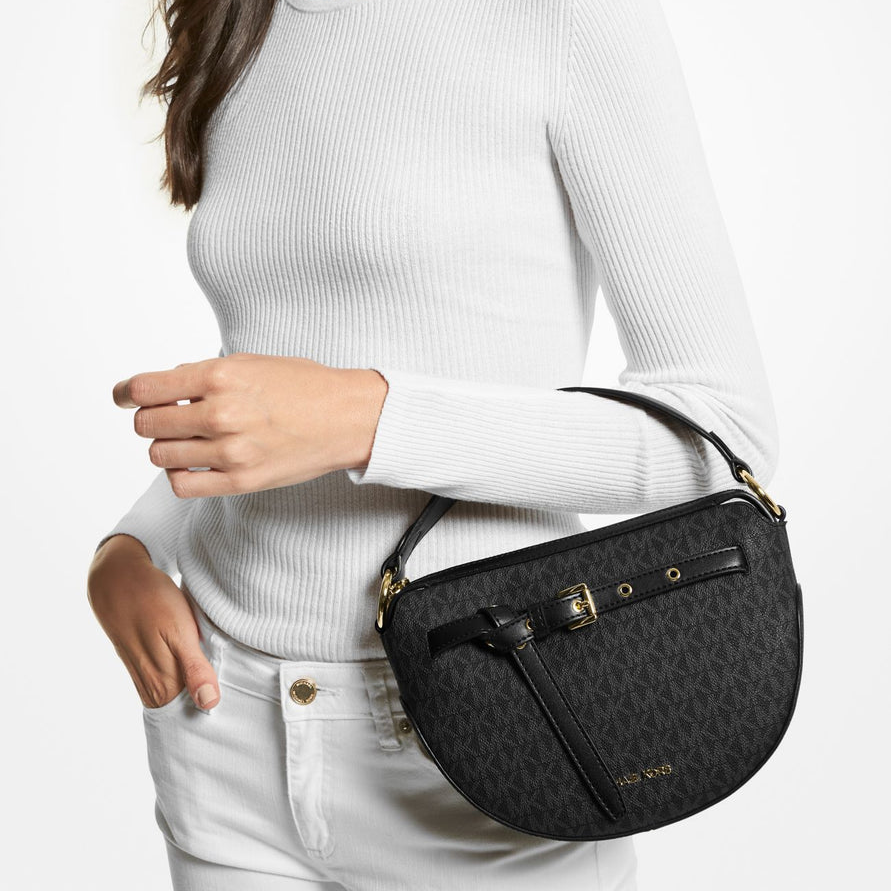 M.I.C.H.A.E.L K.O.R.S Emilia Medium Logo Shoulder Bag with Strap for Crossbody Wear