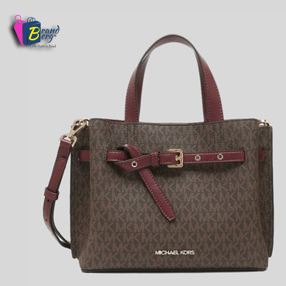 M.I.C.H.A.E.L K.O.R.S Emilia Small Logo Satchel Bag with Detachable Strap for Crossbody Wear