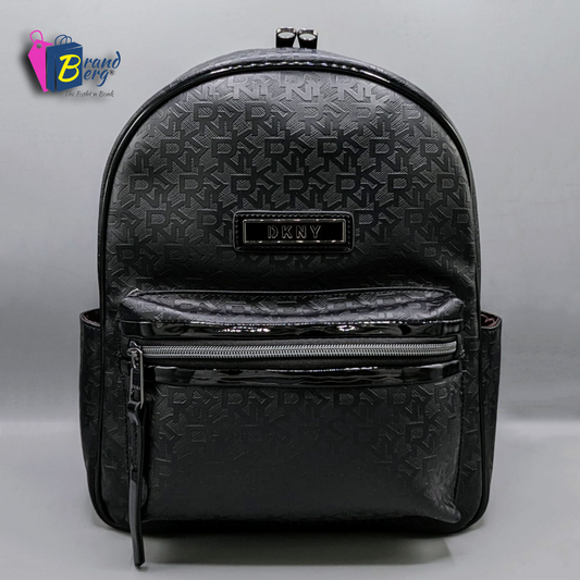 DKNY Logo Monogram Backpack with Glossy Trim