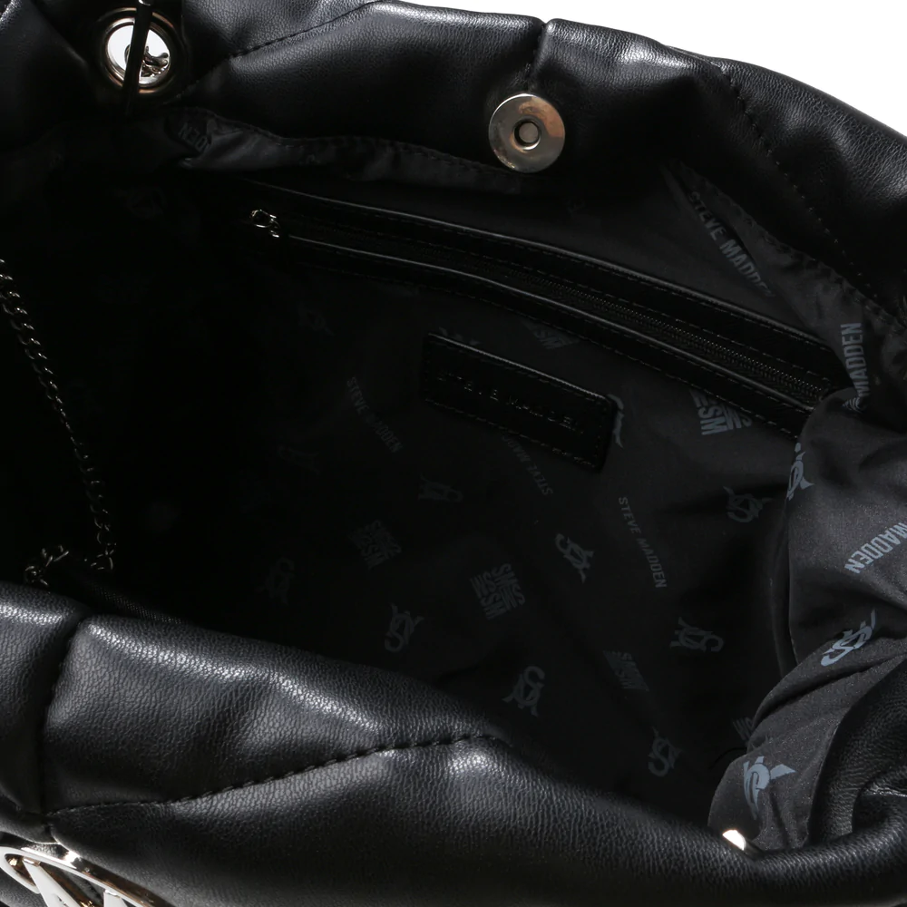 S.T.E.V.E M.A.D.D.E.N Bcameo Tote BLACK Bag with Detachable Strap for Shoulder/Crossbody Wear