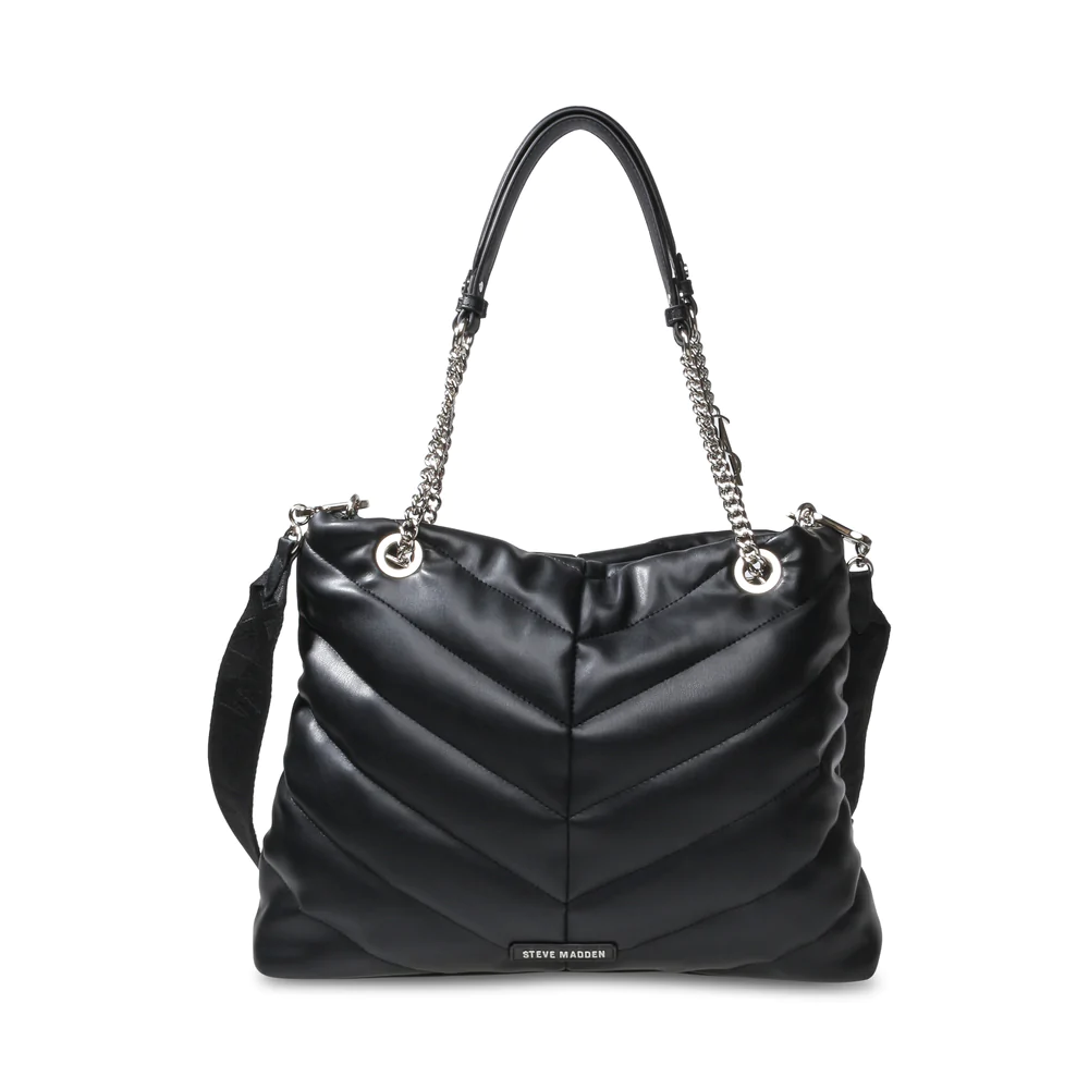 S.T.E.V.E M.A.D.D.E.N Bcameo Tote BLACK Bag with Detachable Strap for Shoulder/Crossbody Wear