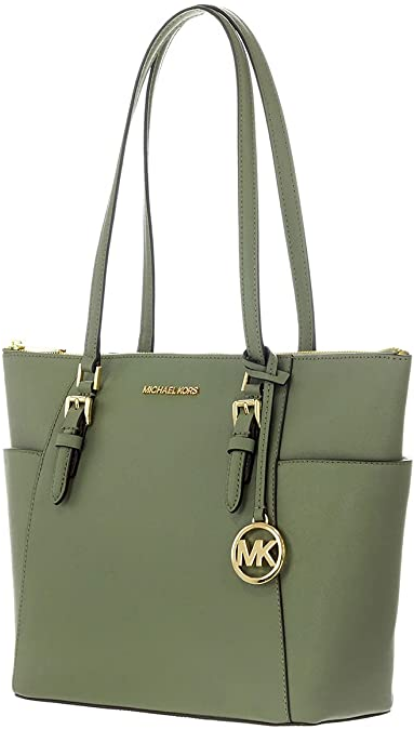 MICHAEL KORS Charlotte Large Saffiano Leather Top-Zip Tote Bag