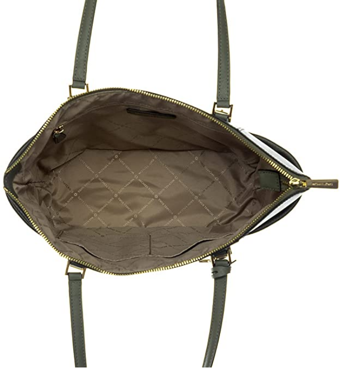 MICHAEL KORS Charlotte Large Saffiano Leather Top-Zip Tote Bag