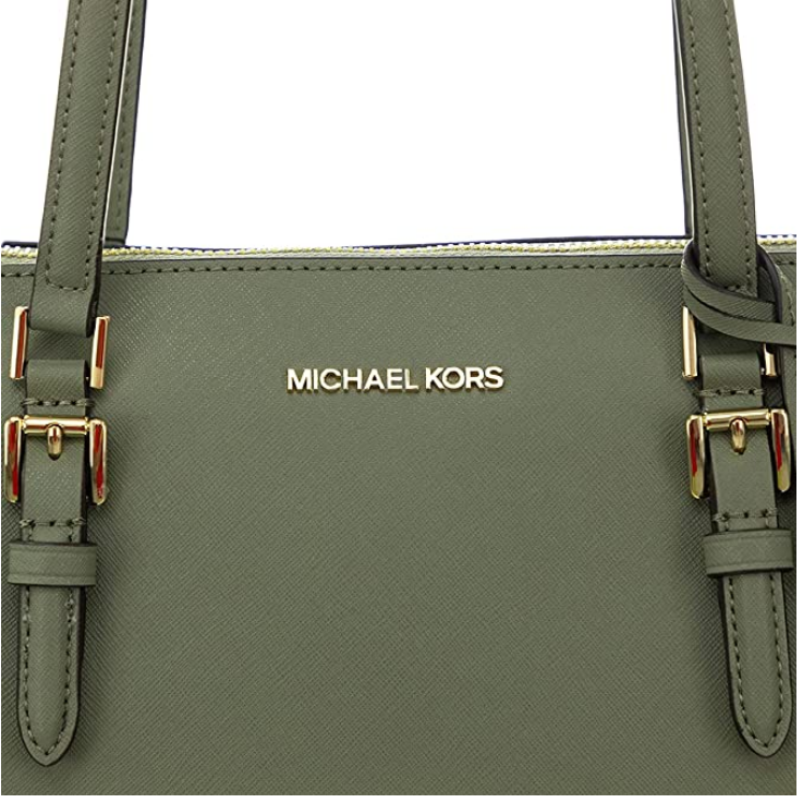 MICHAEL KORS Charlotte Large Saffiano Leather Top-Zip Tote Bag