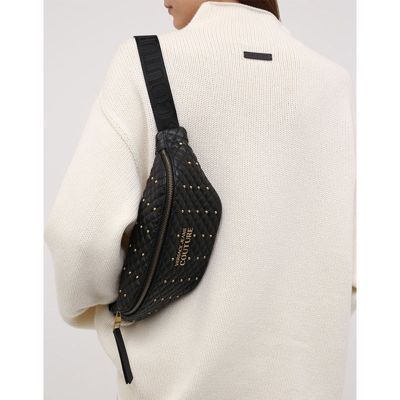 VERSACE JEANS COUTURE Quilted Waist Bag with Studs