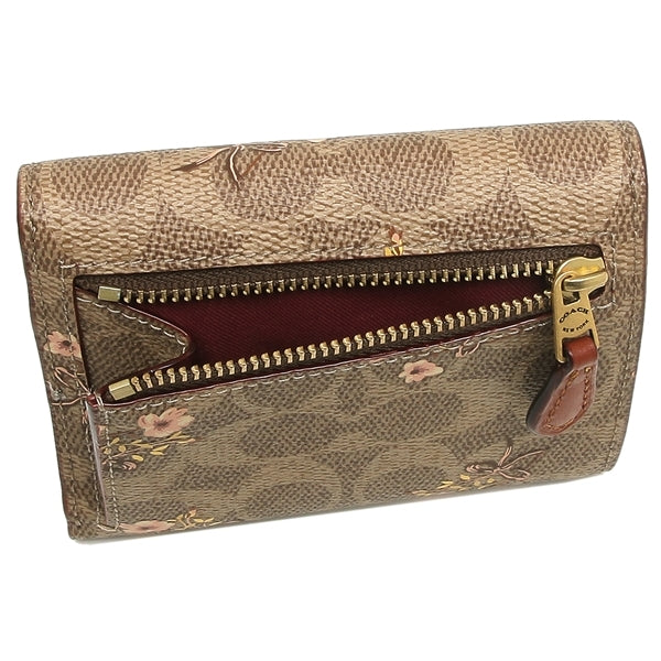 C.O.A.C.H Small Wallet In Signature With Floral Bow Print
