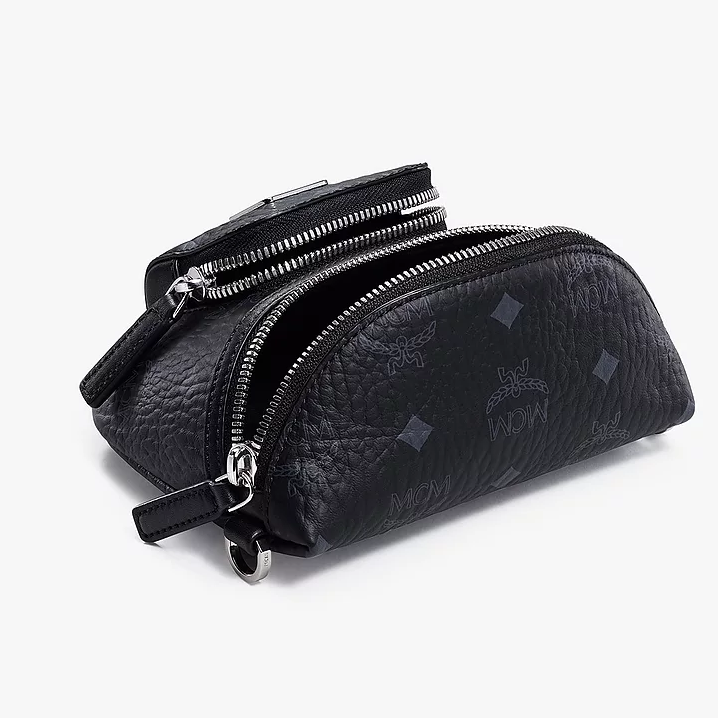 MCM Klassik Aren Crossbody/Waist Bag in Visetos with Detachable Strap