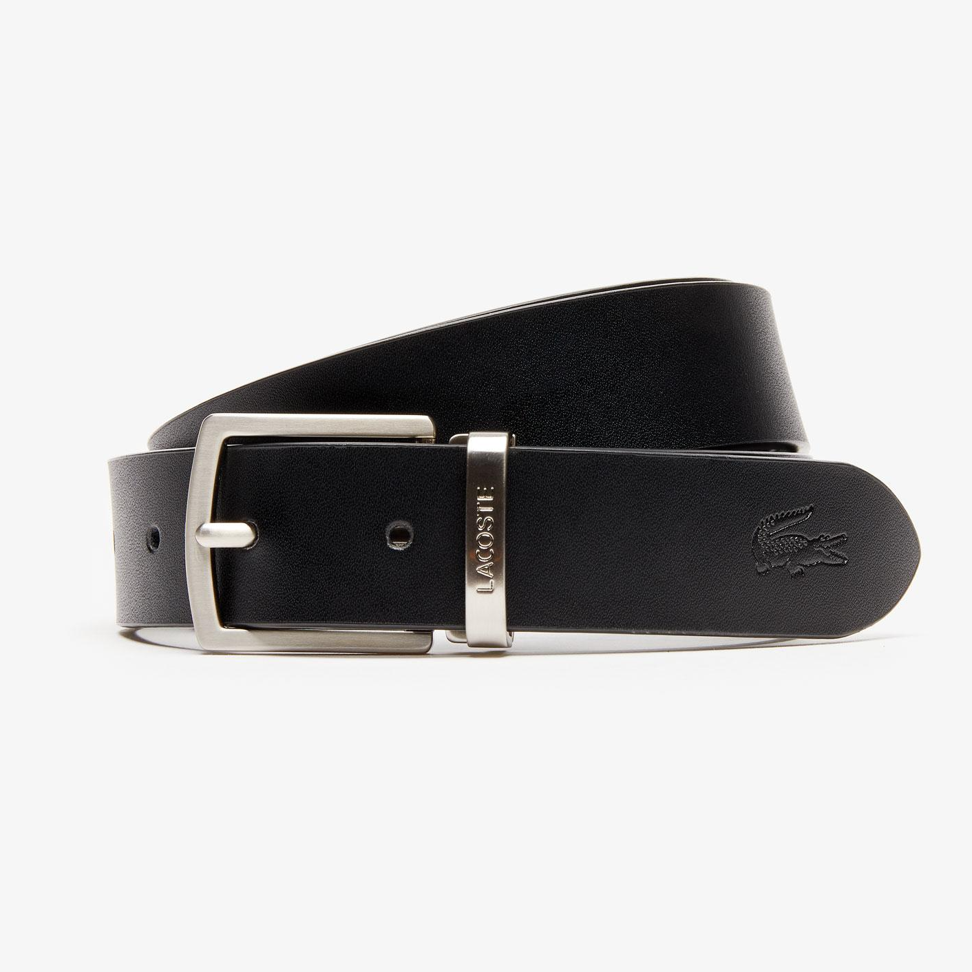 LACOSTE Men's Reversible Leather Belt And 2 Buckles