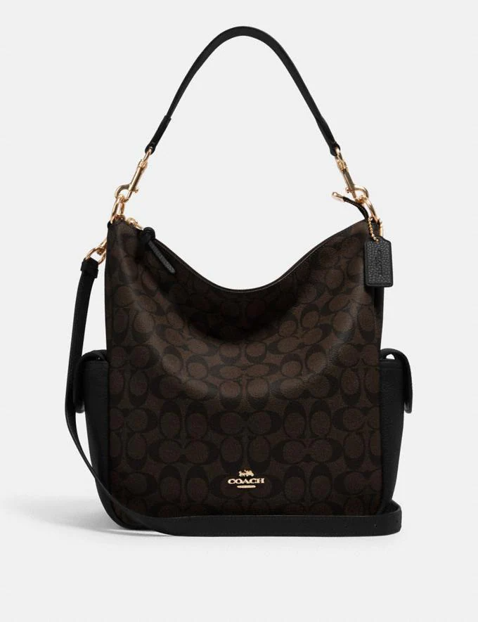 COACH Pennie Shoulder Bag In Signature Canvas with Detachable Strap for Shoulder/Crossbody Wear