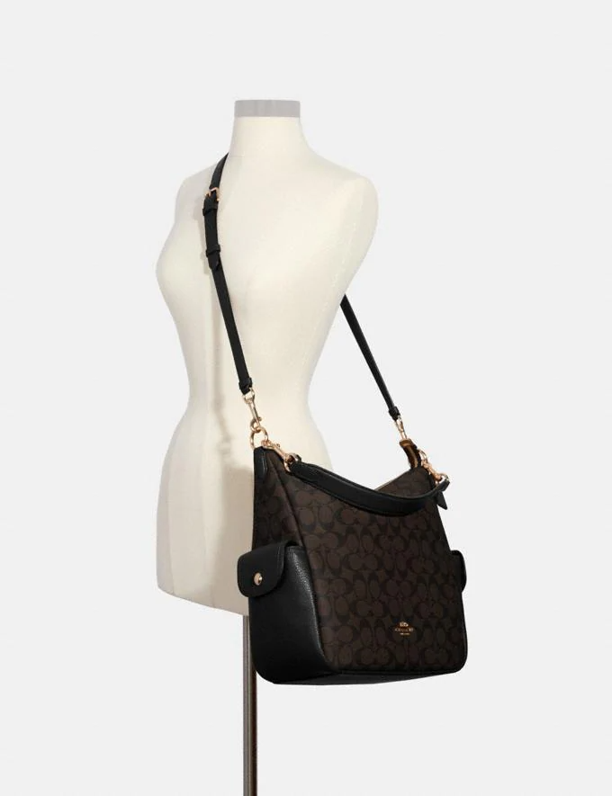 COACH Pennie Shoulder Bag In Signature Canvas with Detachable Strap for Shoulder/Crossbody Wear