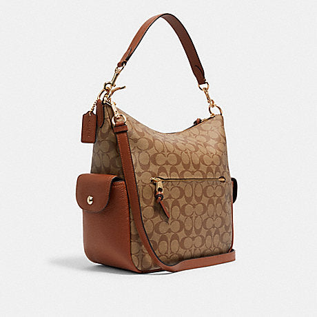 COACH Pennie Shoulder Bag In Signature Canvas with Detachable Strap for Shoulder/Crossbody Wear