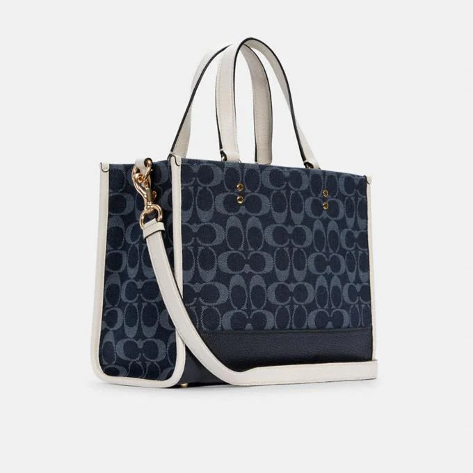 Coach Dempsey Carryall In Signature Jacquard With Patch and Strap for Shoulder/Crossbody Wear