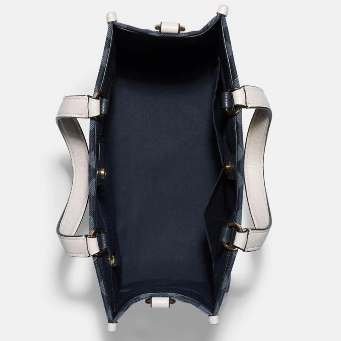 Coach Dempsey Carryall In Signature Jacquard With Patch and Strap for Shoulder/Crossbody Wear