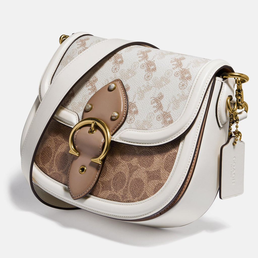 C.O.A.C.H Beat Saddle Bag In Horse And Carriage Print With Detachable Strap for Shoulder/Crossbody Wear
